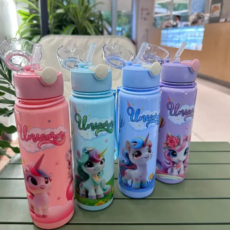 700ml Cute Cartoon Space Cup With Ring BPA Free High Temperature Resistant Portable Outdoor Water Bottle For Kids
