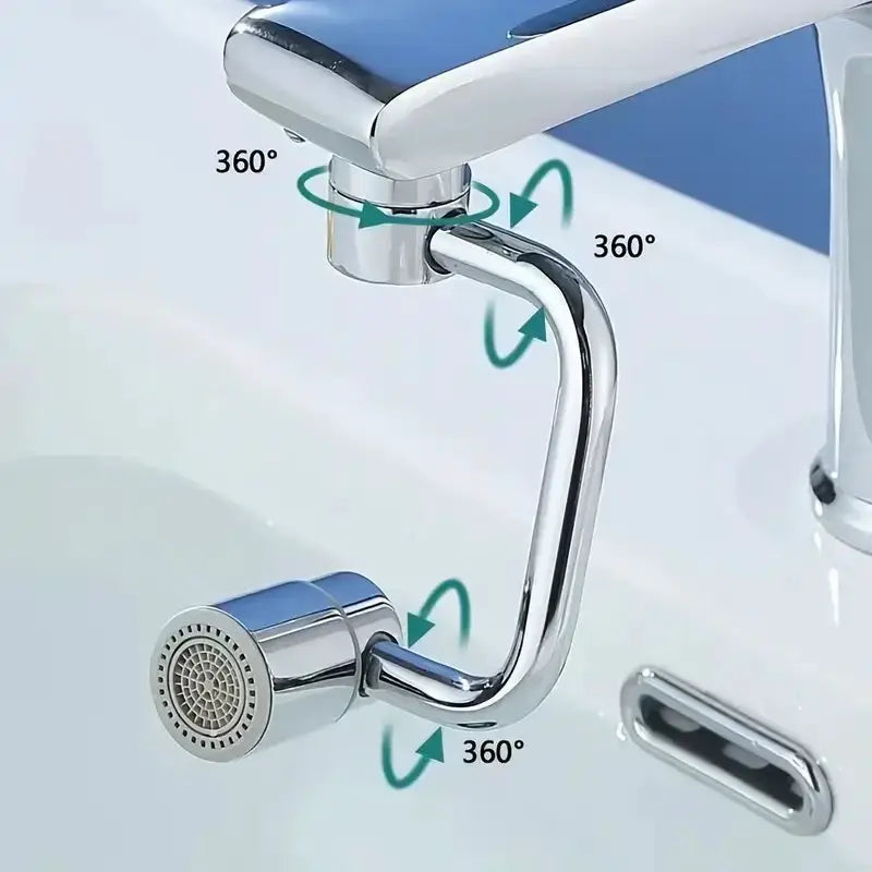 1080 Degree Swivel Stainless Steel Kitchen Faucet Extender Universal Splashproof Dual Mode With Adapter Bathroom Sink