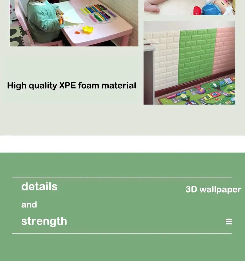 3D brick-pattern wall panels wallpaper, Simples Market, waterproof XPE foam, 70 cm x 1 m for living room/kitchen