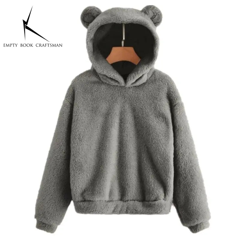 CozyNest Rabbit Ear Hoodie Sweatshirt For Women In Heavyweight Fleece Autumn Winter Warmth And Plush Comfort