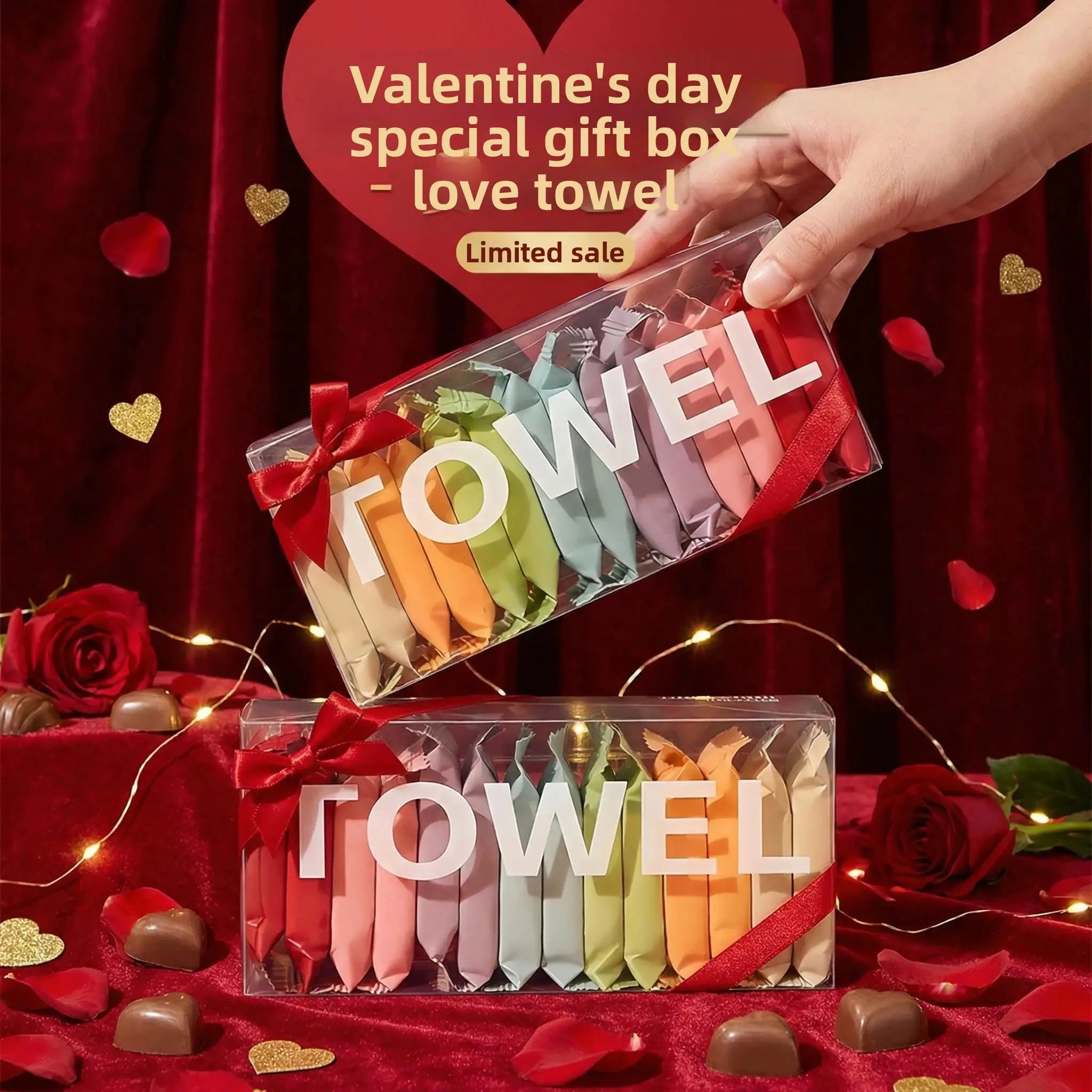 Valentine Gift For Him And Her Individually Wrapped Compressed Towels Soft Cotton Facial Towe lettes For Travel Hygienic