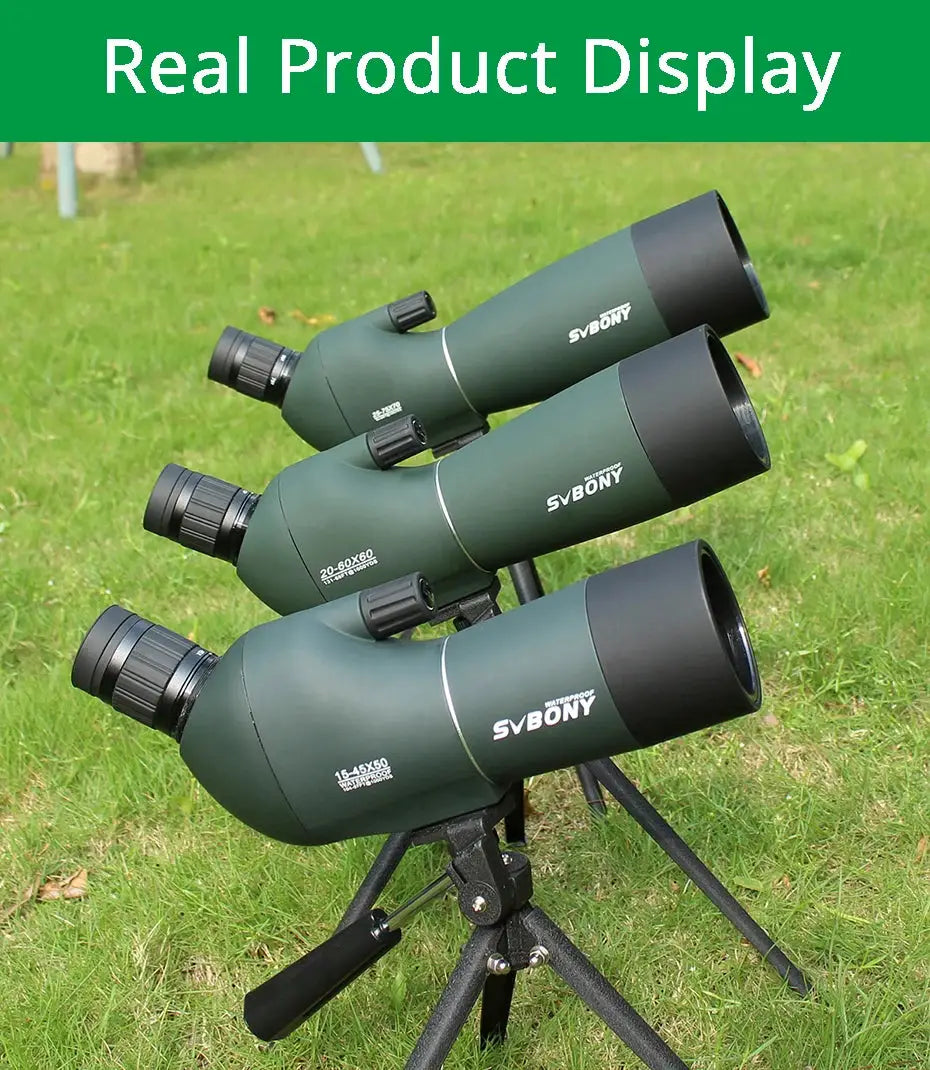 SVBONY SV28 spotting scope set of 3, green waterproof monoculars on a tripod for bird watching