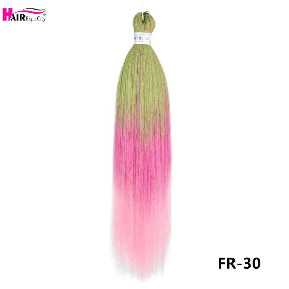 Simples Market Easy Braids 26in synthetic jumbo braids hair extensions, ombre green to pink
