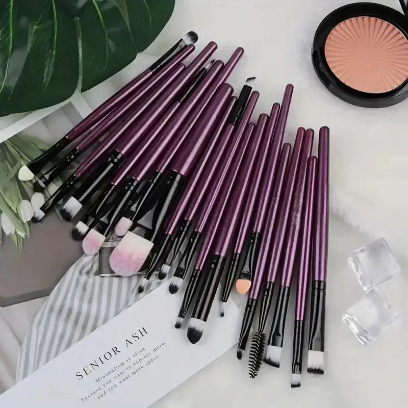 CosmoBeauty 20 Piece Makeup Brush Set Premium Synthetic Hair For Flawless Blending On Cheeks Eyes And Foundation