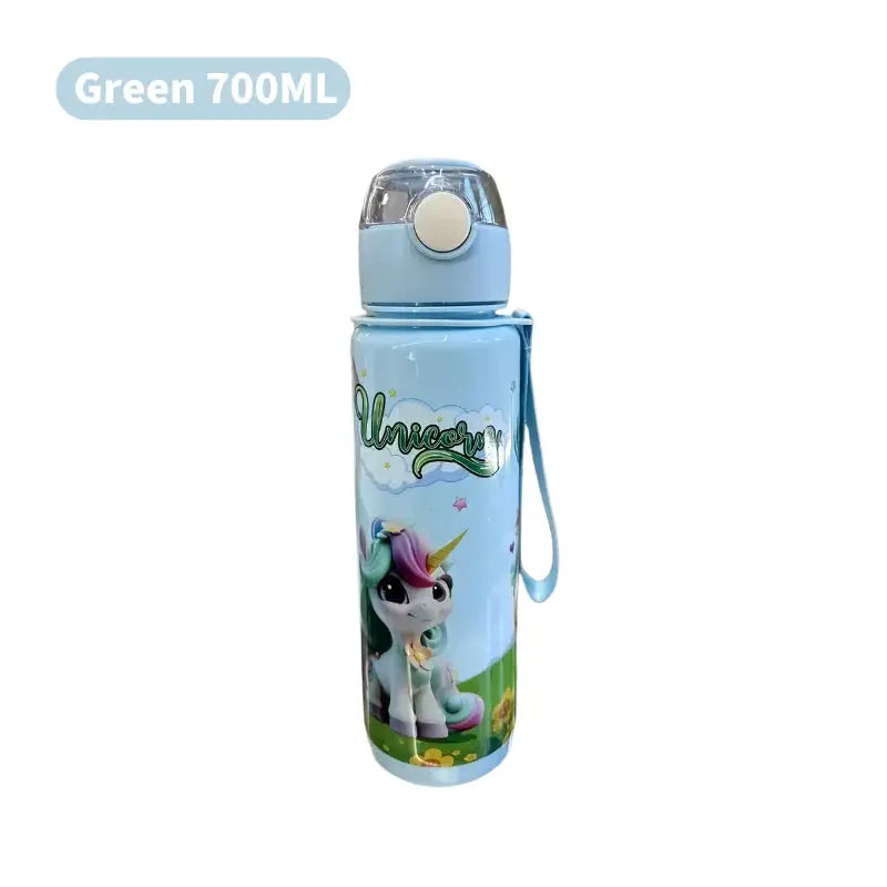 700ml Cute Cartoon Space Cup With Ring BPA Free High Temperature Resistant Portable Outdoor Water Bottle For Kids