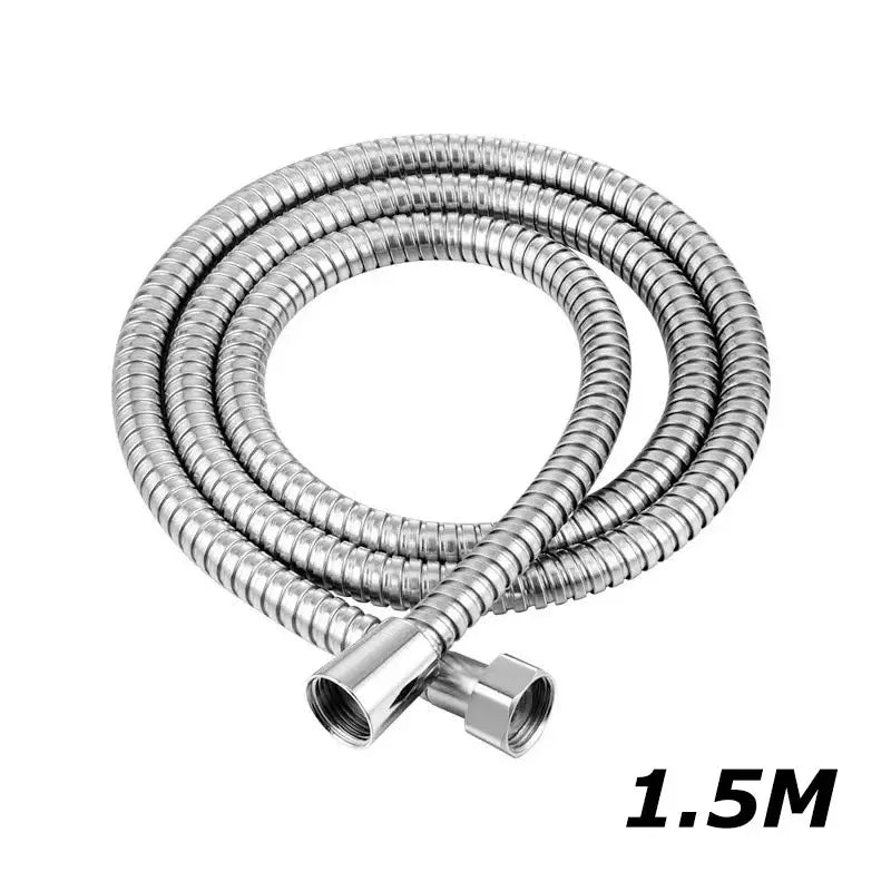 SUS 304 Stainless Steel Flexible Shower Hose 1.5 To 2 M Black Silver
