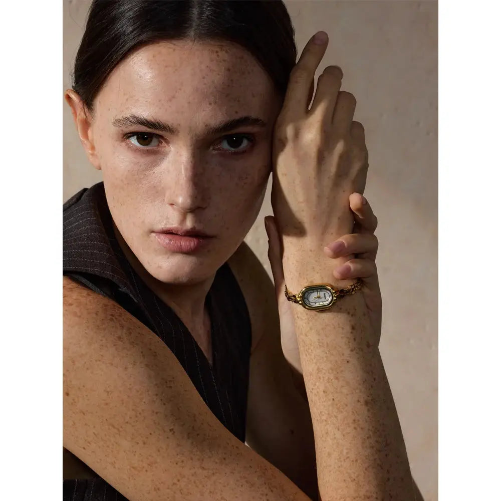 Yhpup Fashion Stainless Steel Ladies Watch With 18K Gold PVD Plating Japanese Movement 3 ATM Water Resistant