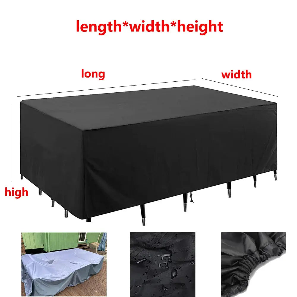 Simples Market garden table cover, black 210D Oxford cloth, waterproof, windproof, UV protected.