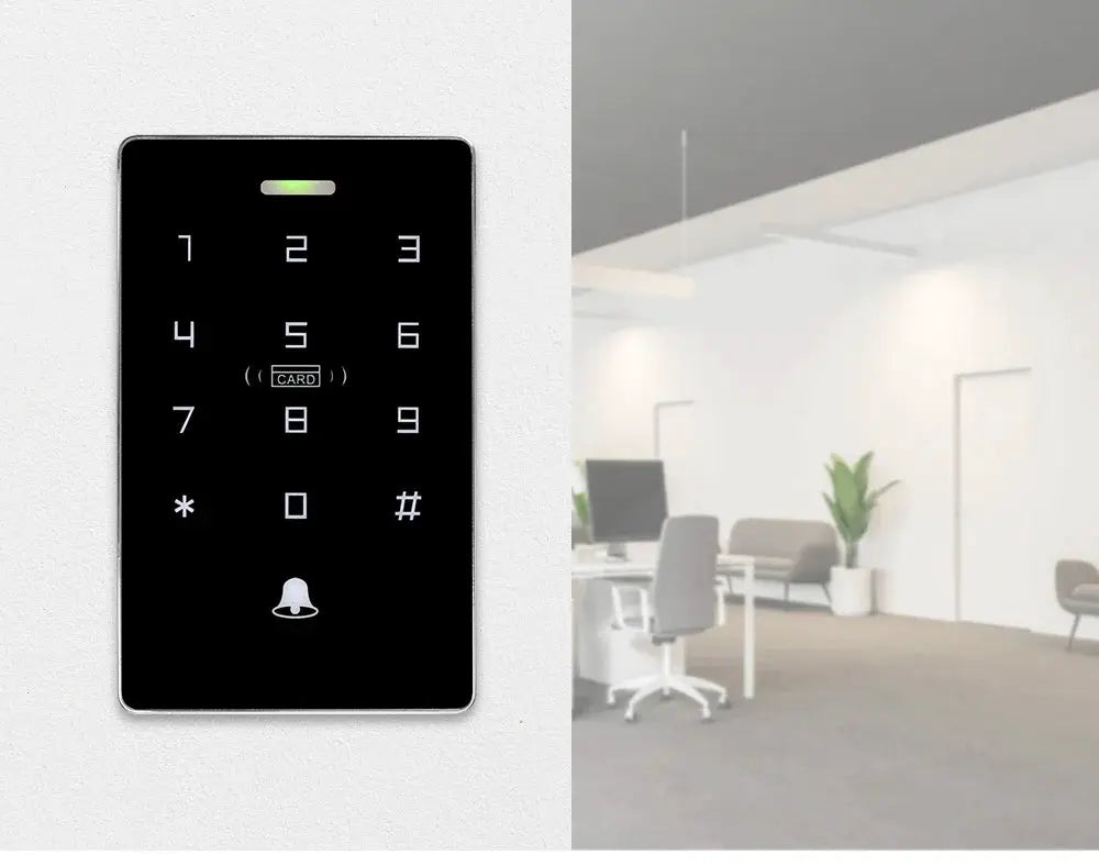 Outdoor access control keypad kit; black waterproof RFID keypad with 125KHz/13.56MHz NFC and 180kg maglock