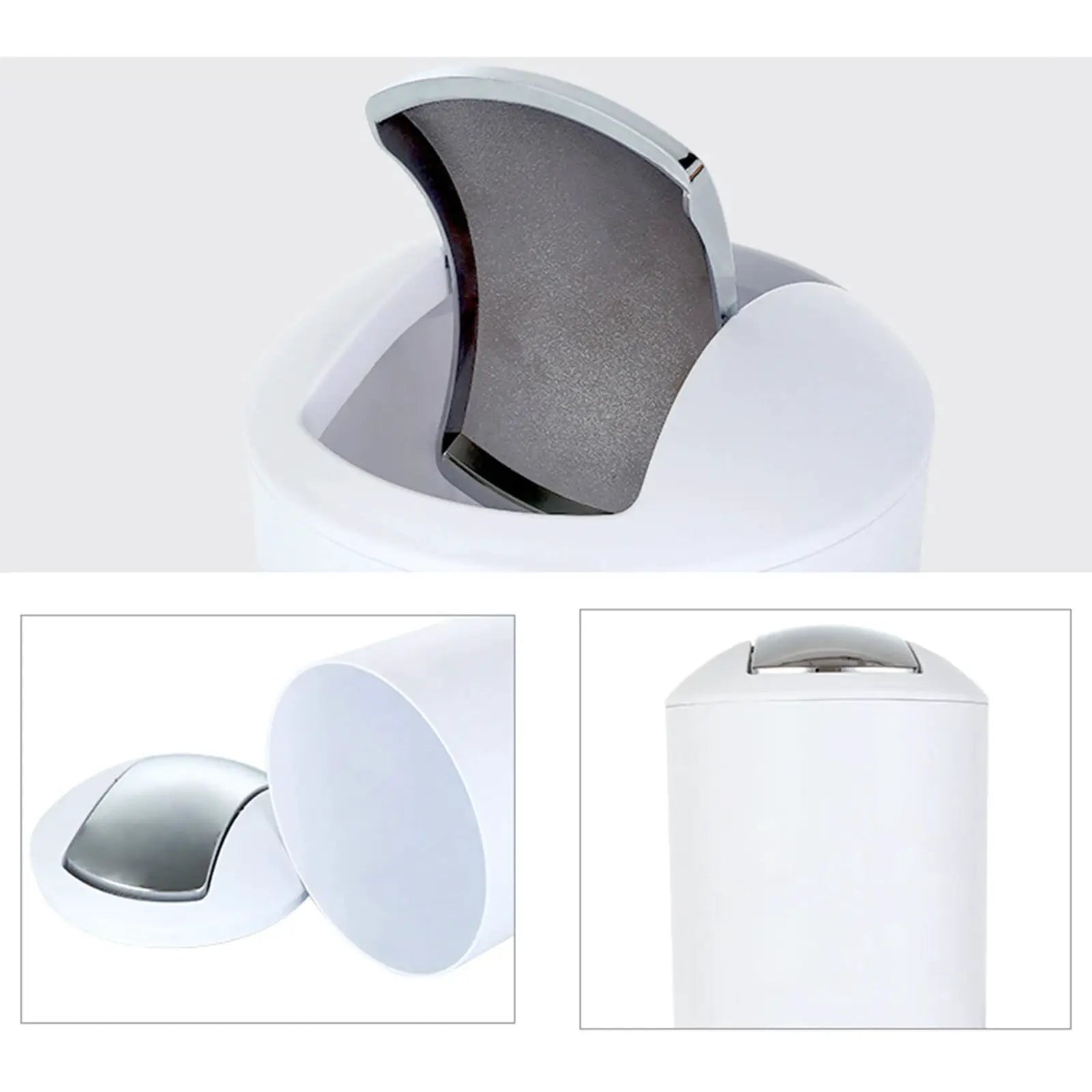Simples Market 6-piece bathroom accessories set in white with chrome accents.