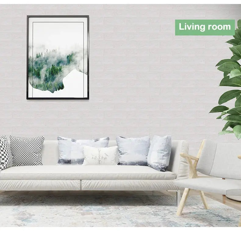 Simples Market 70cm x 1m 3D brick-pattern wallpaper; waterproof wall decor for living room.