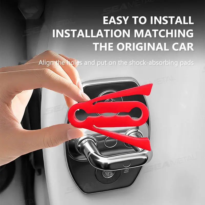 SEAMETAL red silicone car door shock absorber pad; anti-vibration cushion for side door latch