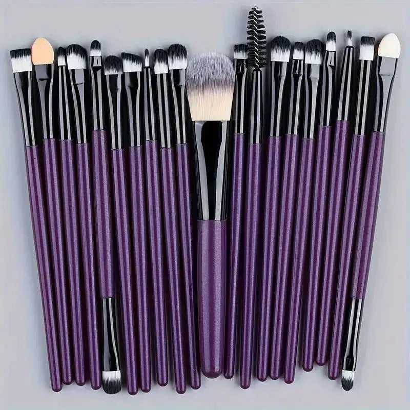 CosmoBeauty 20 Piece Makeup Brush Set Premium Synthetic Hair For Flawless Blending On Cheeks Eyes And Foundation