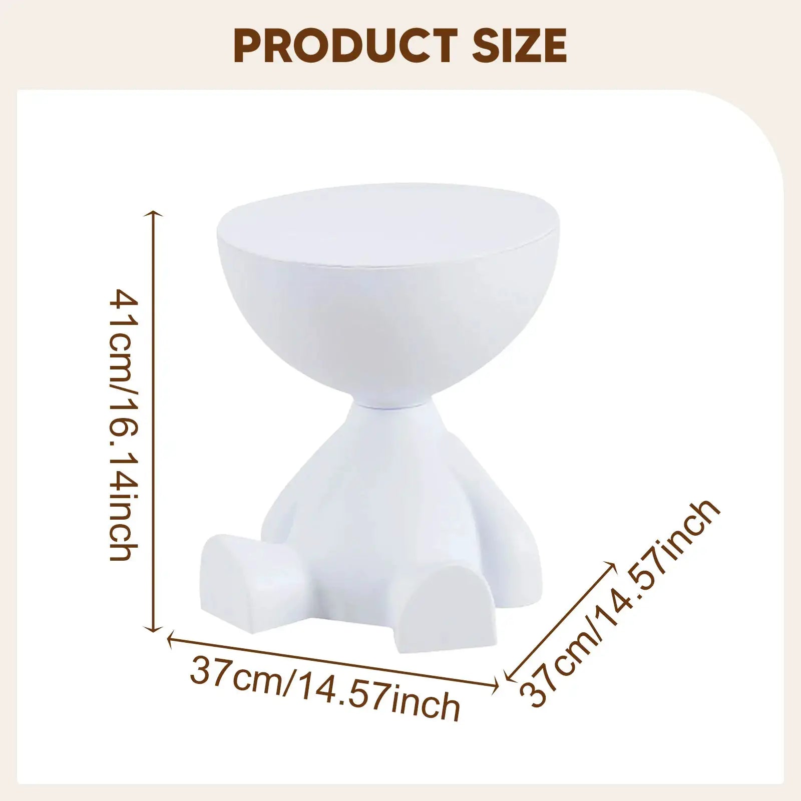 Bear Shaped End Table With Flat Head Figurine Movable Mini Side Table For Living Room Bedroom Balcony Small Apartment