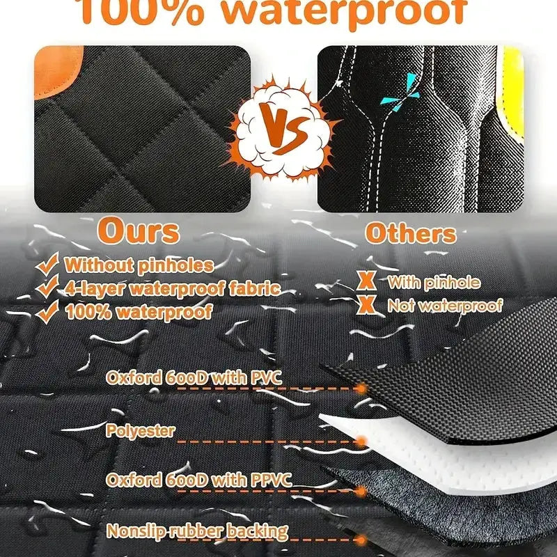 Universal car rear-seat pet cover by Simples Market, 100% waterproof dog hammock with mesh window