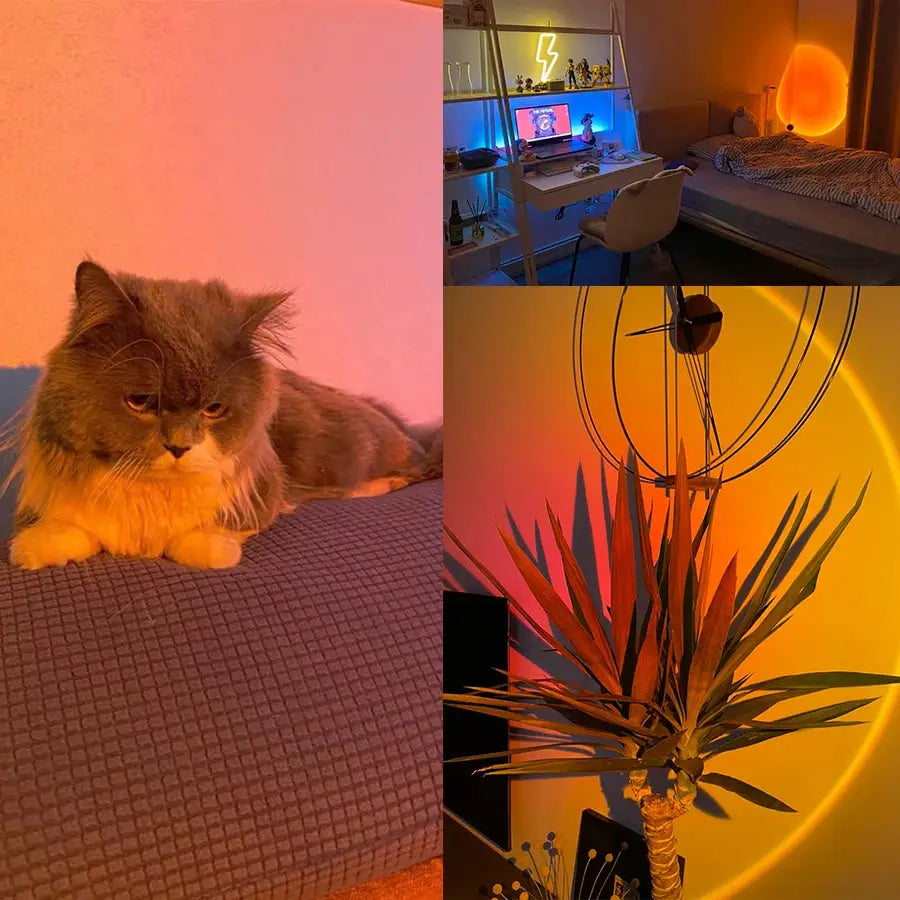 Smart Sunset Lamp USB RGB Night Light Tuya App Remote Projection
