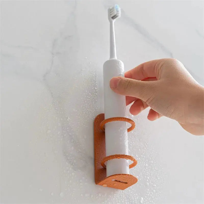 ZenHome Wall Mounted Electric Toothbrush And Razor Holder Punch Free Installation Space Saving Organizer