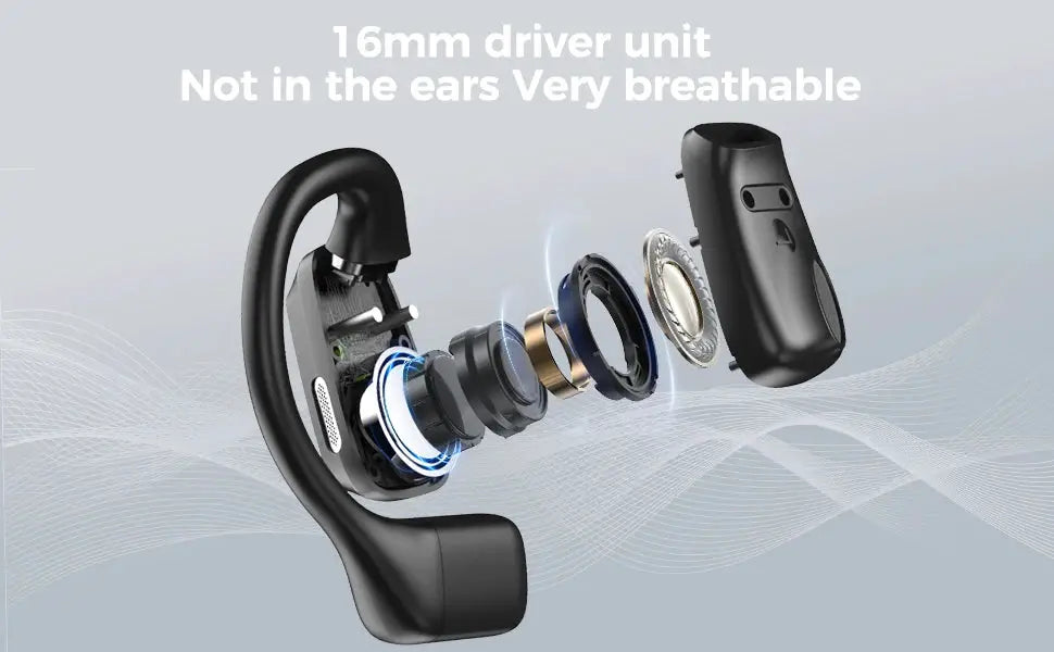 AI Translator Earbuds Erazer XP6 by Simples Market; black wireless gaming headset with 16mm driver