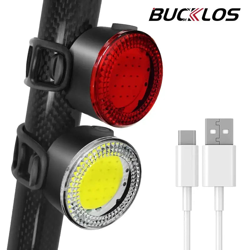 Bucklos Bicycle COB Light Set USB Charging High Visibility Taillight 500lm For MTB And Road Bikes