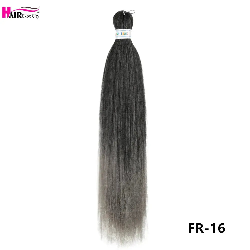 Simples Market Easy Braids 26in synthetic jumbo braids, ombre black to gray, pre-stretched