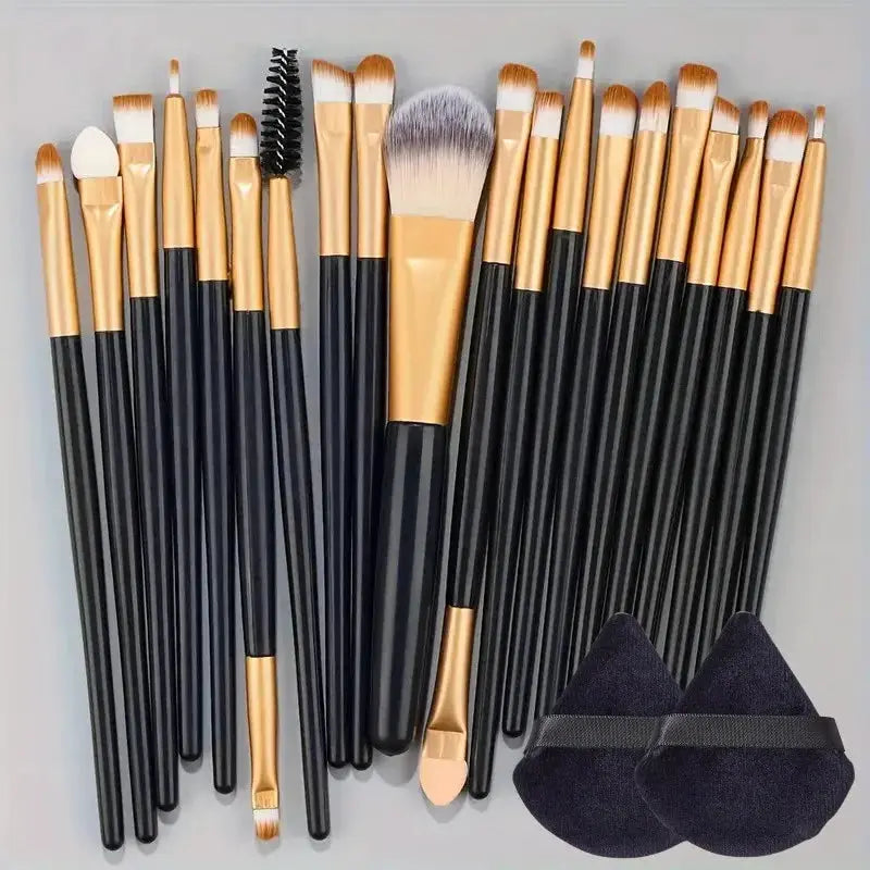 CosmoBeauty 20 Piece Makeup Brush Set Premium Synthetic Hair For Flawless Blending On Cheeks Eyes And Foundation