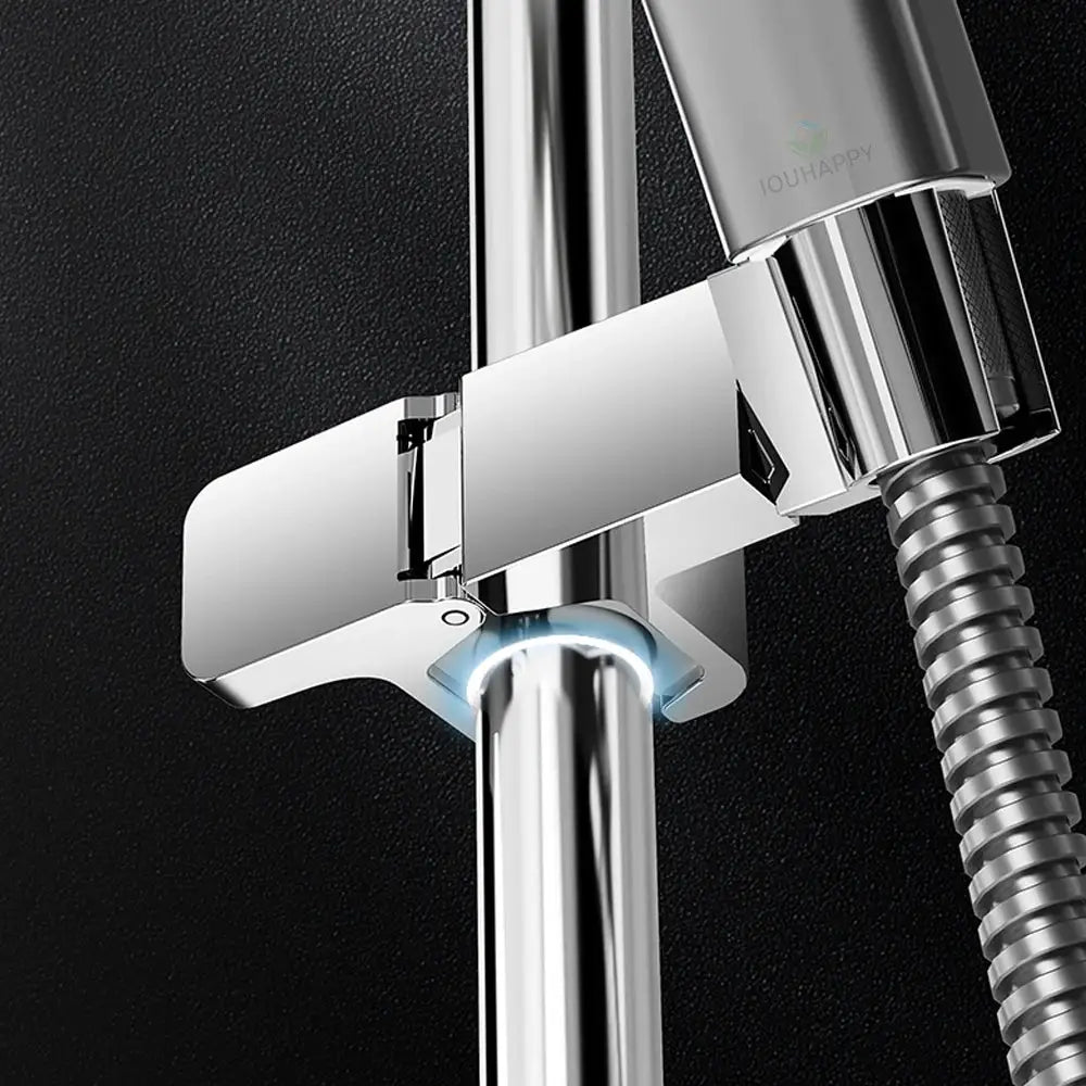 Chrome adjustable shower rail holder for universal shower head, Simples Market