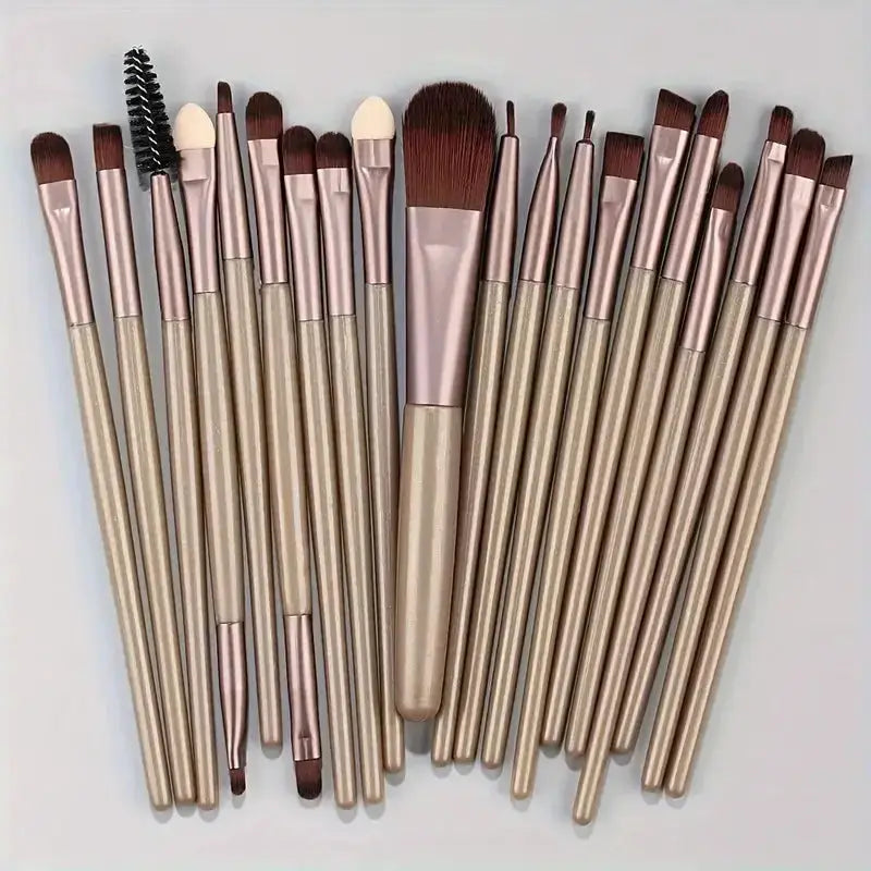 CosmoBeauty 20 Piece Makeup Brush Set Premium Synthetic Hair For Flawless Blending On Cheeks Eyes And Foundation