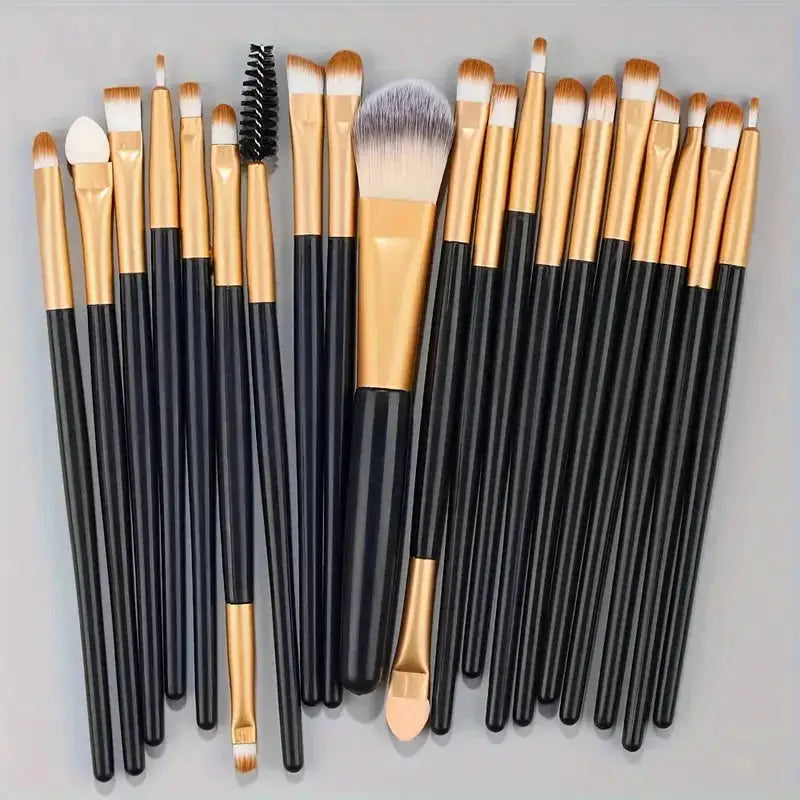 CosmoBeauty 20 Piece Makeup Brush Set Premium Synthetic Hair For Flawless Blending On Cheeks Eyes And Foundation