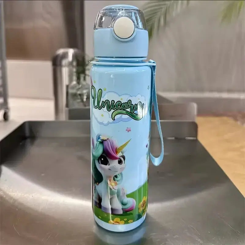 700ml Cute Cartoon Space Cup With Ring BPA Free High Temperature Resistant Portable Outdoor Water Bottle For Kids
