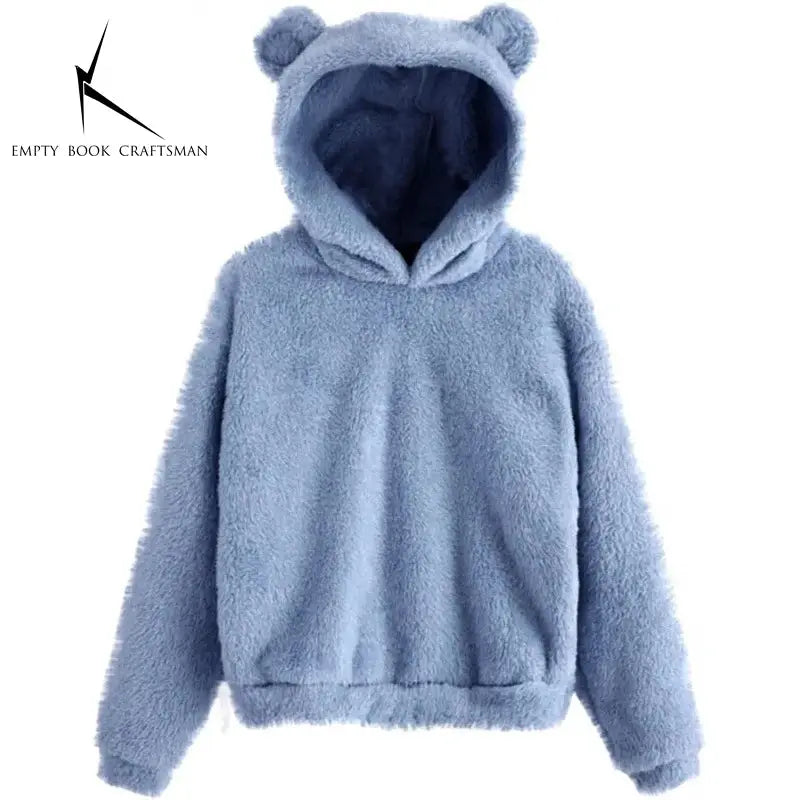 CozyNest Rabbit Ear Hoodie Sweatshirt For Women In Heavyweight Fleece Autumn Winter Warmth And Plush Comfort