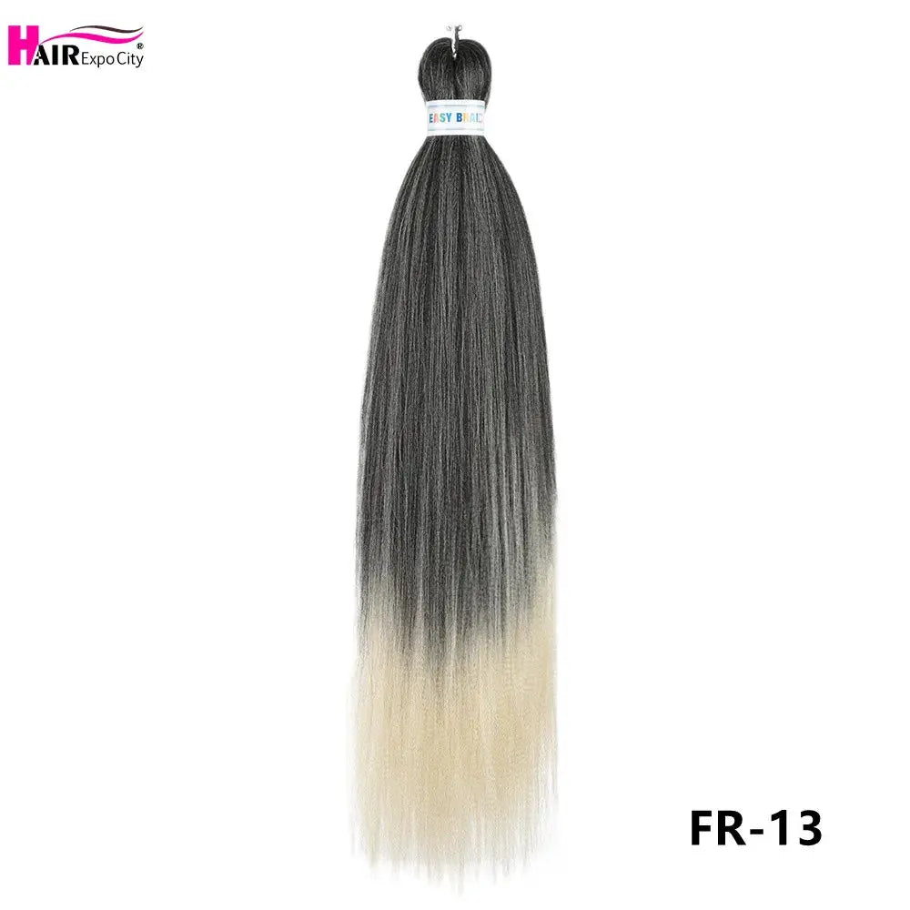 Easy Braids 26-Inch synthetic jumbo braids hair extensions, ombre black to blonde, pre-stretched