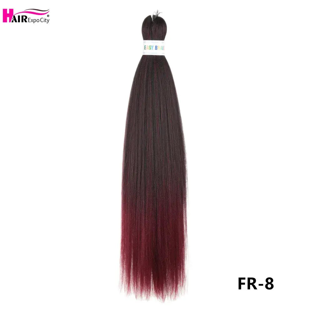 Easy Braids 26Inch synthetic jumbo braids hair extensions, burgundy ombre, pre-stretched, Simples Market