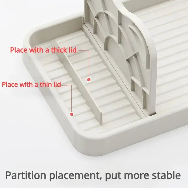 Cat-ear plastic utensil holder, gray, Simples Market, for spatulas and pot lids on the kitchen counter