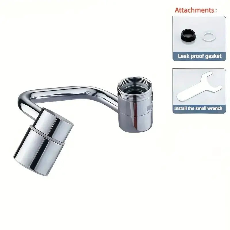 1080 Degree Swivel Stainless Steel Kitchen Faucet Extender Universal Splashproof Dual Mode With Adapter Bathroom Sink