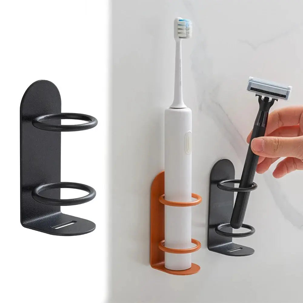 ZenHome Wall Mounted Electric Toothbrush And Razor Holder Punch Free Installation Space Saving Organizer