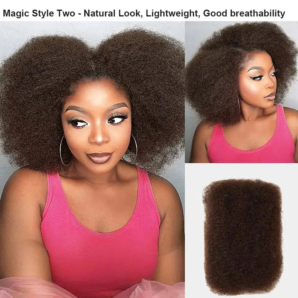 Simples Market Afro Kinky Curly Bulk Human Hair for Braiding, dark brown Remy bulk hair
