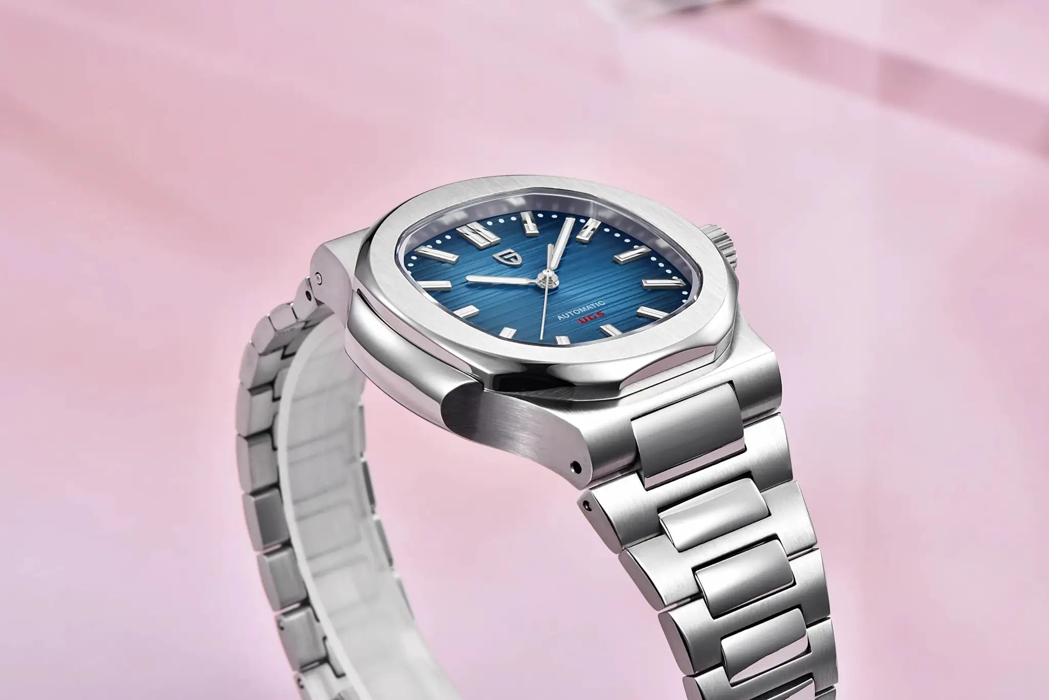 Pagani Design 40mm stainless steel automatic men's watch by Simples Market with blue dial