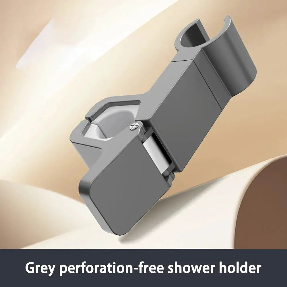 Adjustable grey shower rail holder for universal hand shower