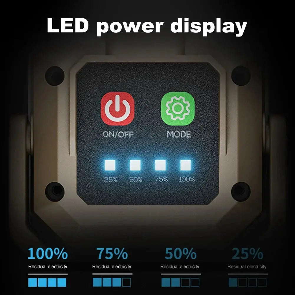 Rechargeable LED Work Light Waterproof Inspection Lamp Magnetic Base for Car Repair Emergency and Workshop Use