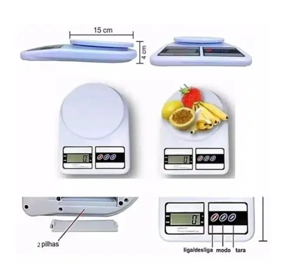 Digital Precision Kitchen Scale 10kg for Nutrition and Diet Compact Food Weighing Scale