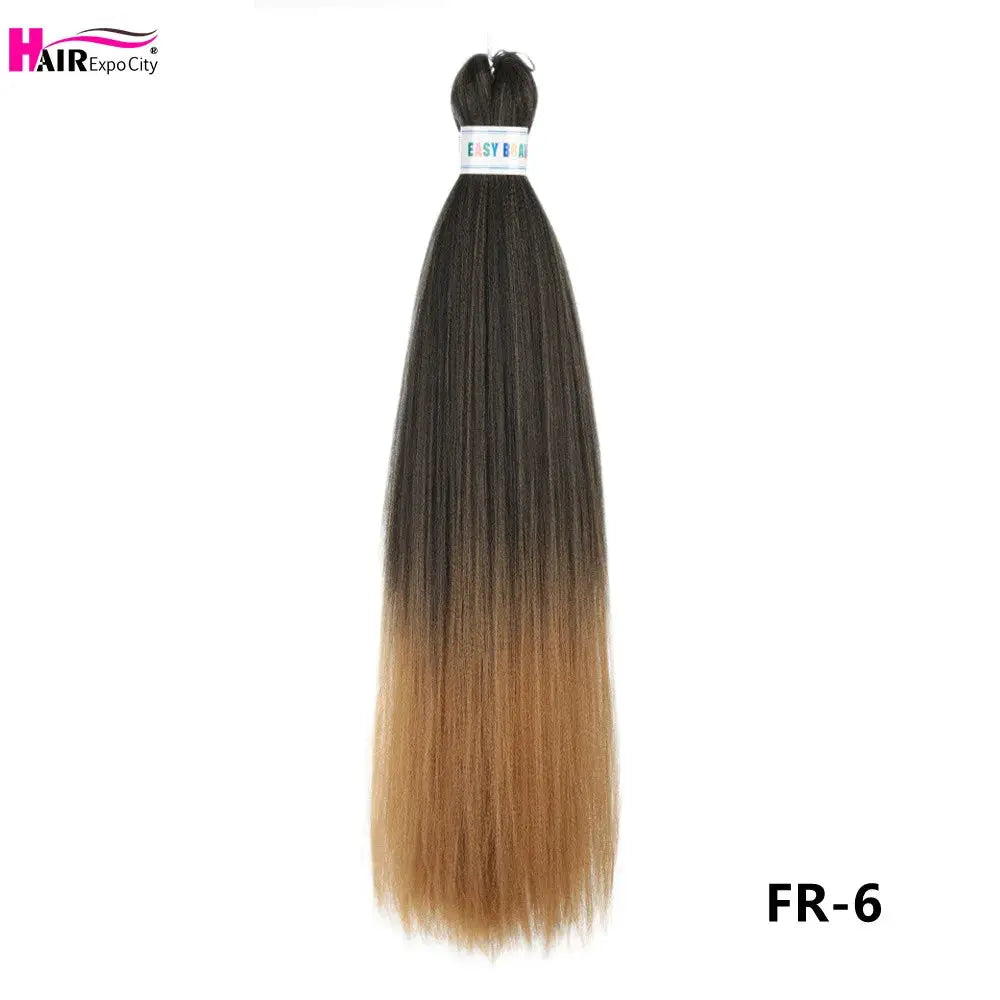 Easy Braids 26in synthetic jumbo braids hair extensions, black-to-blonde ombre, pre-stretched, Hair Expo City