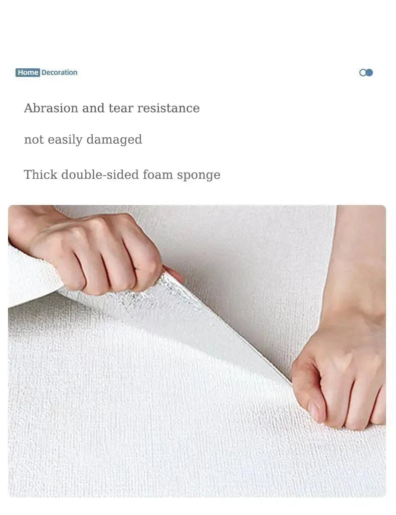 Simples Market linen foam wallpaper; white, self-adhesive PVC, thickened and waterproof