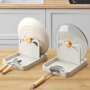 2-pack cat-ear plastic utensil holders in white on kitchen counter for spatulas and pot lids, Simples Market