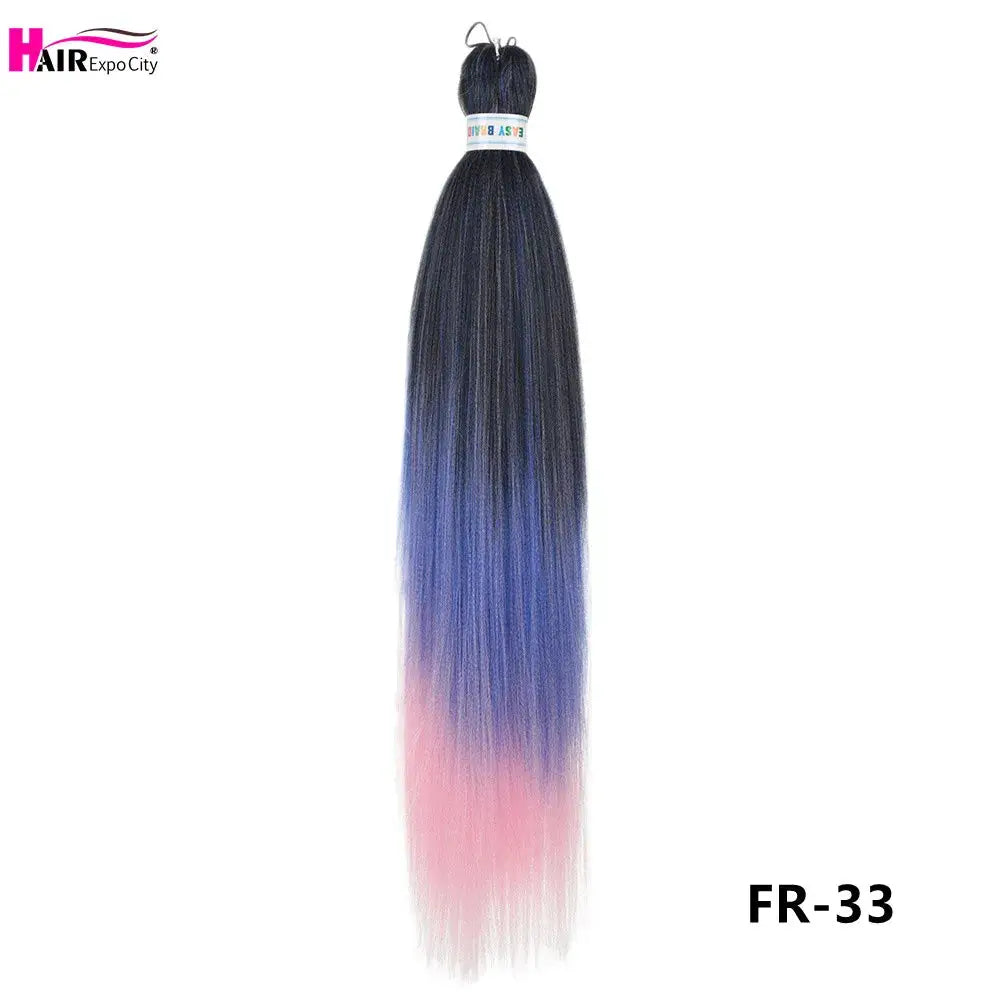 Easy Braids 26in synthetic jumbo braids hair extensions, ombre blue to pink gradient