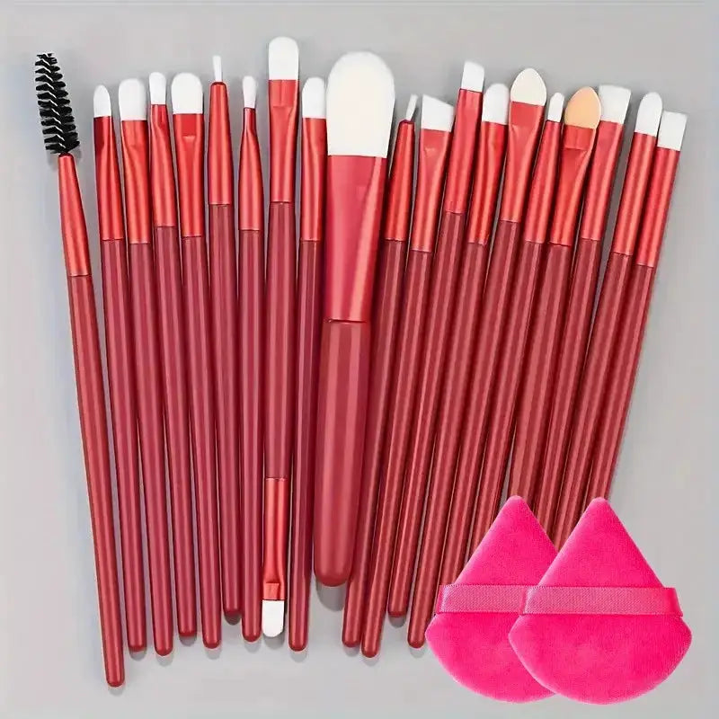 CosmoBeauty 20 Piece Makeup Brush Set Premium Synthetic Hair For Flawless Blending On Cheeks Eyes And Foundation
