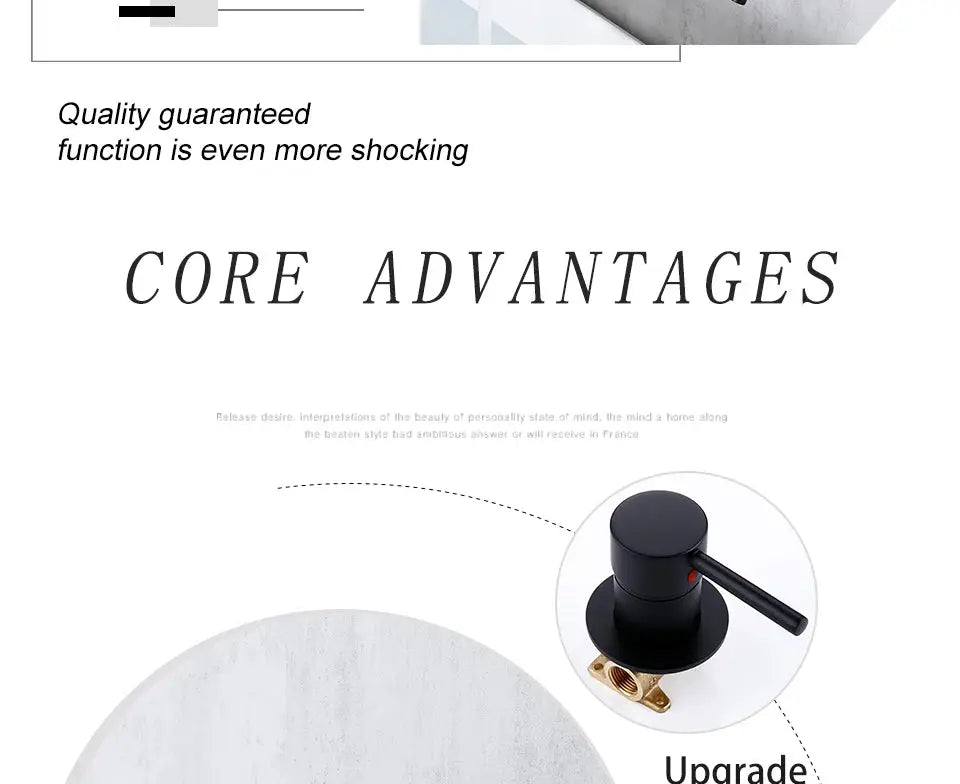 Bathroom basin faucet, black wall-mounted mixer with single lever and round base.