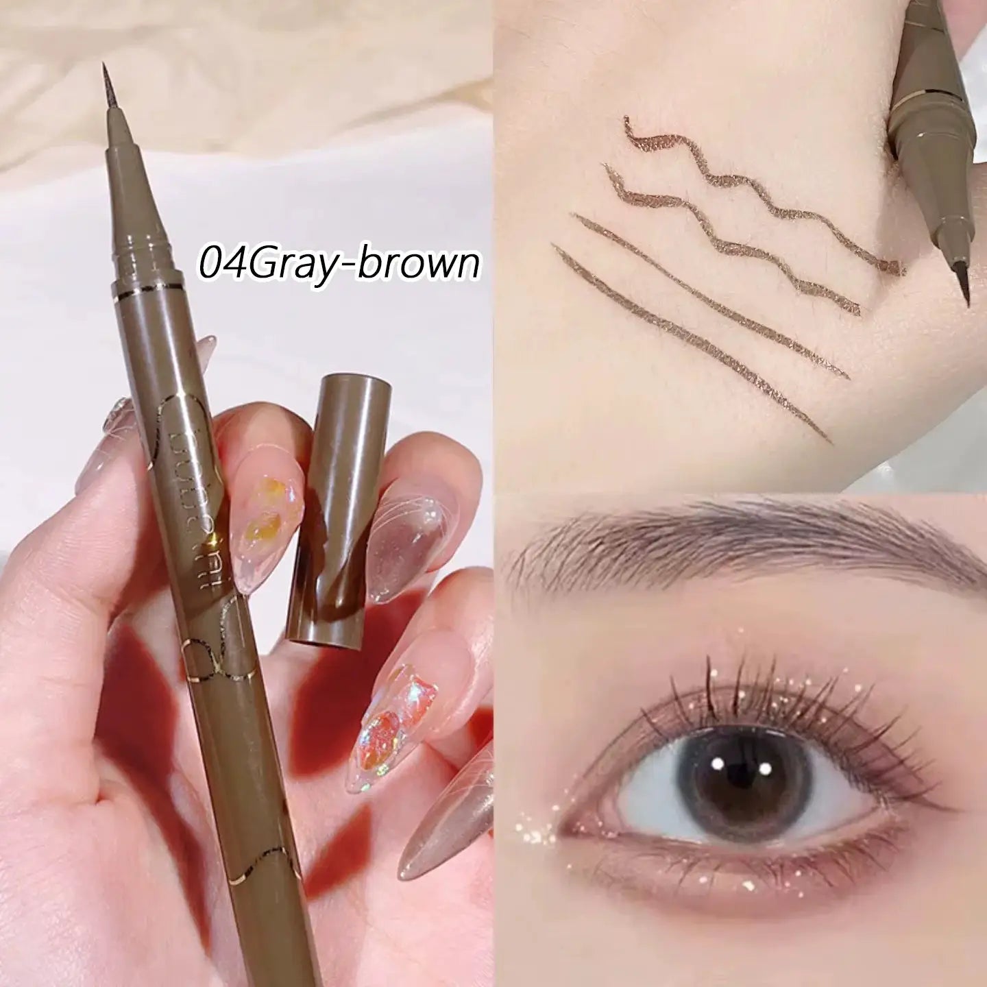 SilkLine 0.05mm Ultra Slim Liquid Eyeliner Waterproof Quick Drying Long Lasting 4 Color Set