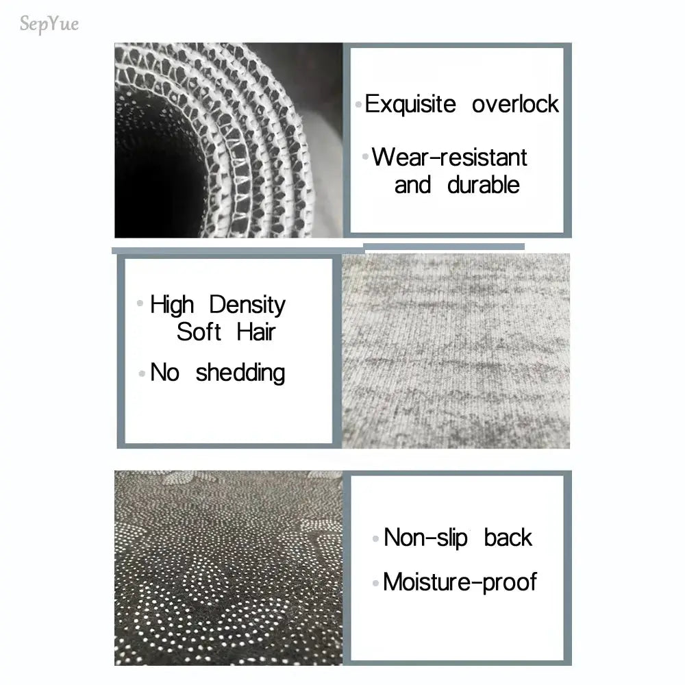 Non-slip kitchen mat long rug in crystal velvet, absorbent and durable with non-slip back