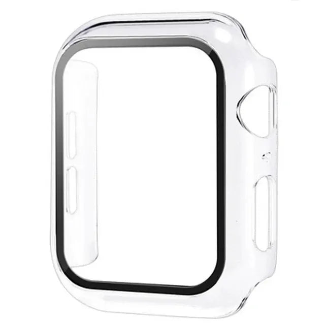 Glass+Cover for Apple Watch case by Simples Market, transparent shell with screen protector for 40–46mm watches