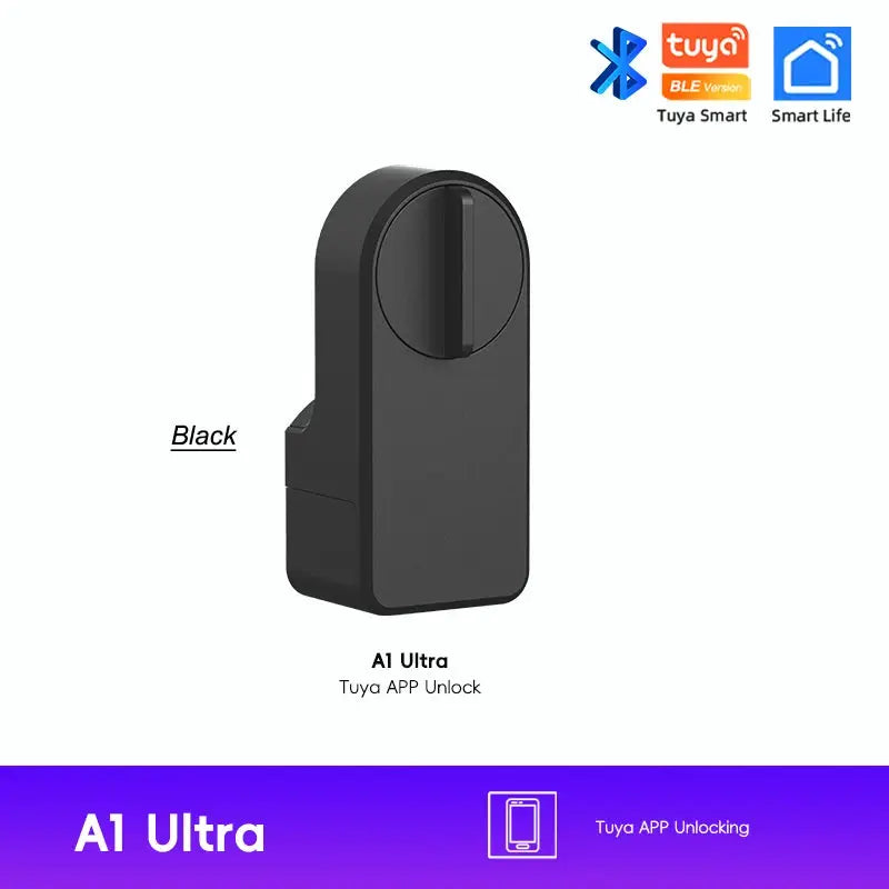 A1 Ultra smart door lock, black, Tuya BLE fingerprint keypad with app unlock